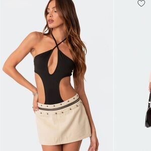 Edikted Black Cut Out Bodysuit